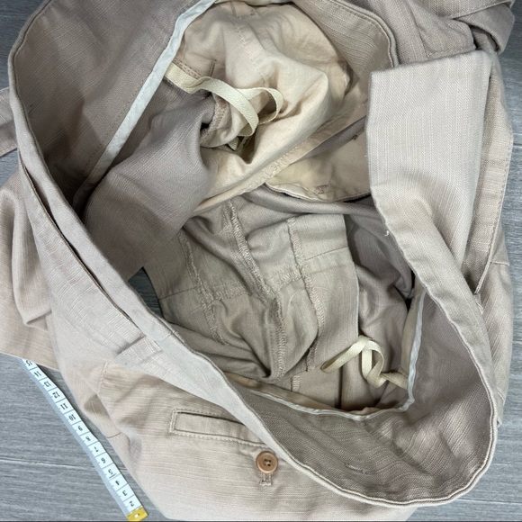 Aritzia Wilfred Marne Cairo Beige High Waisted Tie Front Paperbag Linen Shorts 8 - Picture 13 of 16